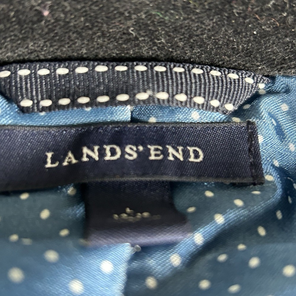 Lands End Velvet Blazer Womens Large Black Lined Jacket Preppy Heritage Classic - Picture 14 of 15
